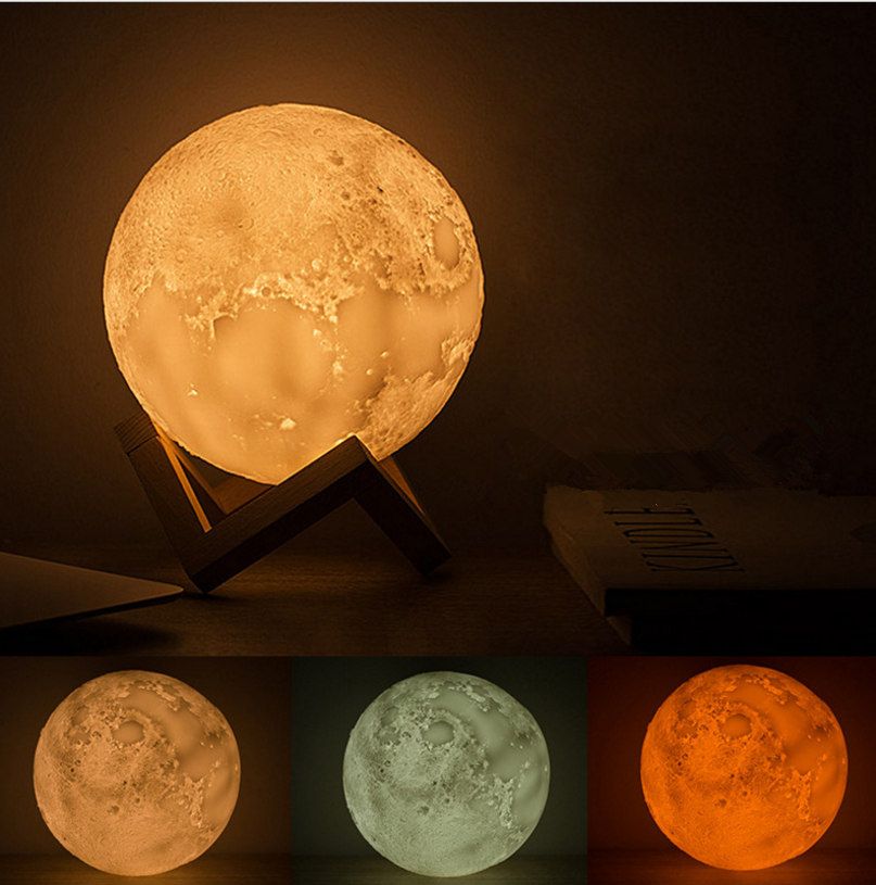 2019 Usb Rechargeable 3d Printing Moon Lamp Dimmable Touch Switch 2019 Usb Rechargeable 3d Printing Moon Lamp Dimmable Touch Switch Luna Light Color Brightness Adjule Led Night With Wooden Mount From Toy Top