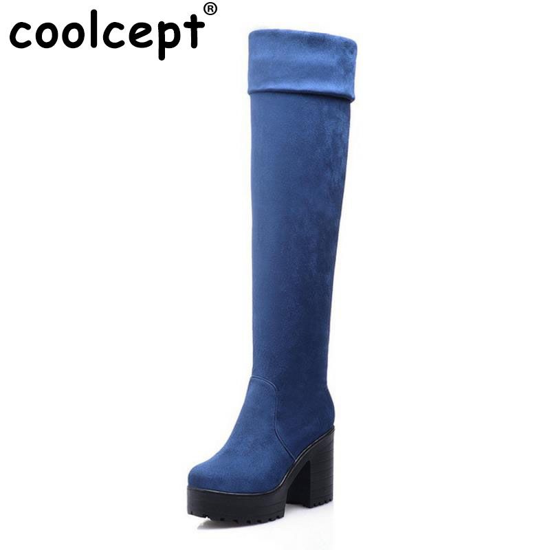 Coolcept Frauen High Heel über Knie Stiefel Reiten Winter Schnee Stiefel warme Botas Masculina Mode Schuhe Schuhe P19954 Größe 34 43 Coolcept Frauen High Heel über Knie Schnee Stiefel Reiten Winter Schnee Knie Stiefel warme Botas Masculina Mode Schuhe Schuhe P19954 Größe 34 43 dee569