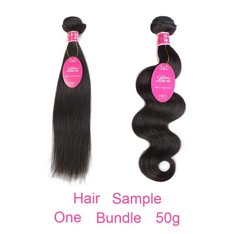 Human Hair Wefts 50g Sample For Test Hair Quality One Bundle Peruvian
