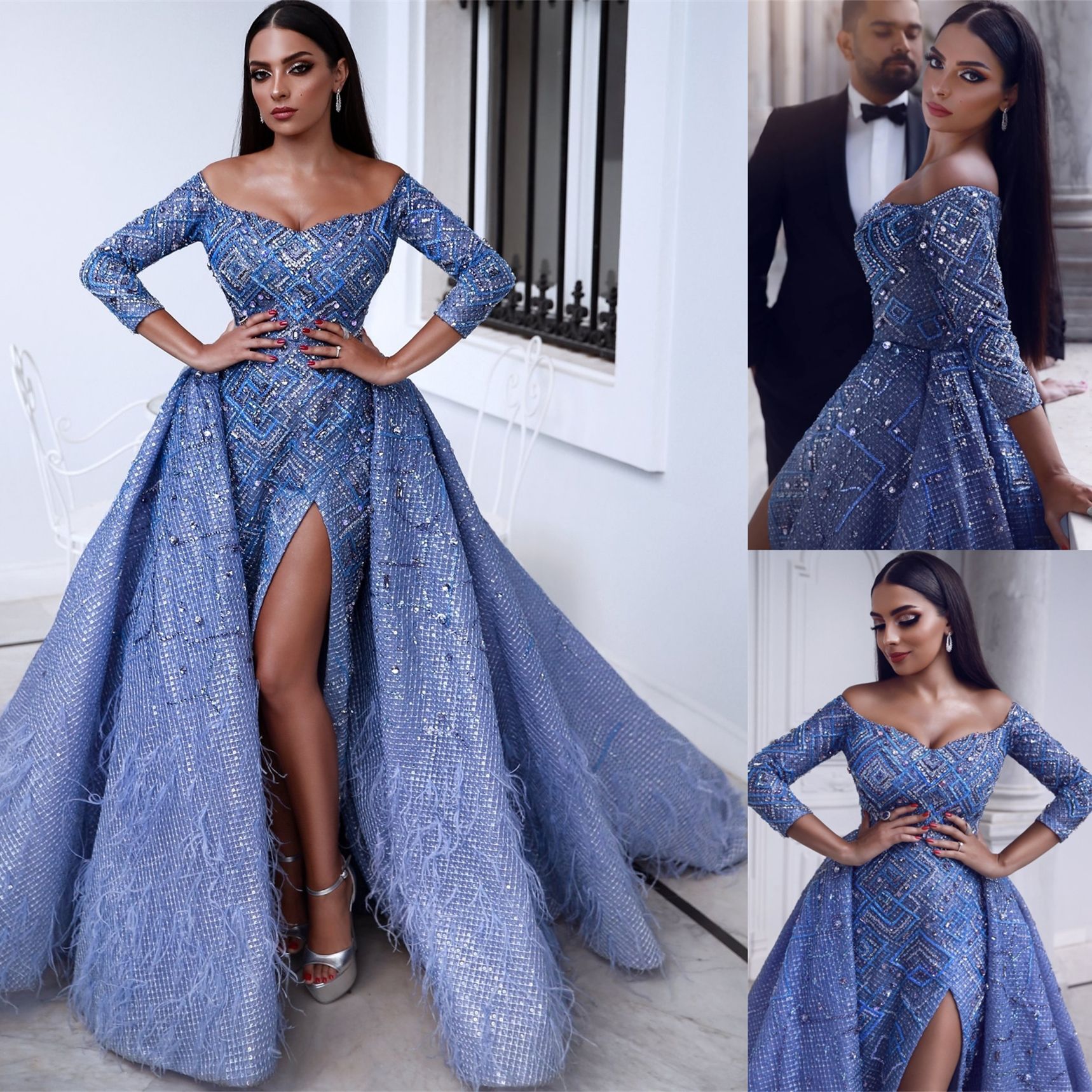 split ball gown