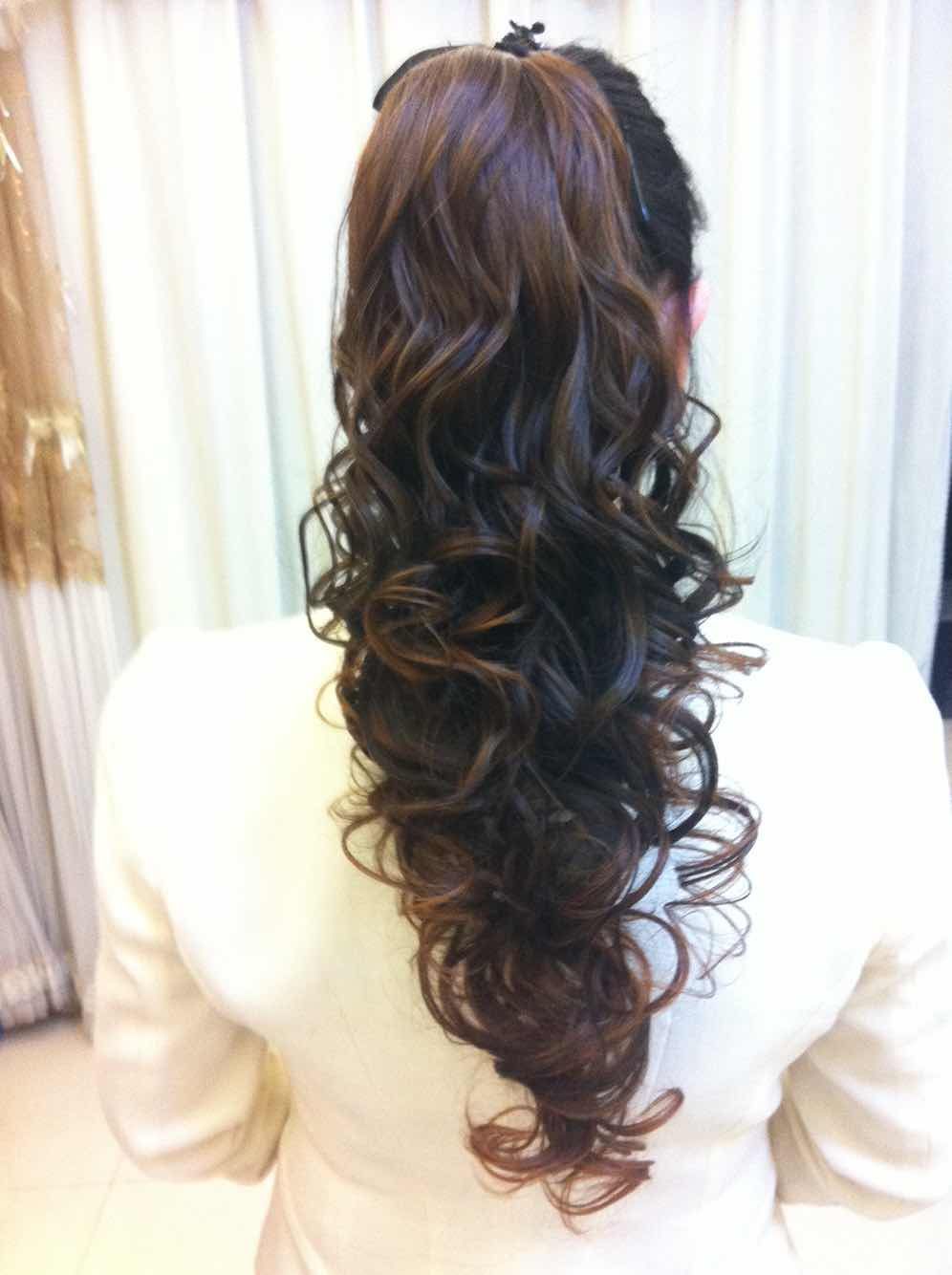 24inch Women S Beautiful Synthetic Hair Ponytails Tie Style Brown