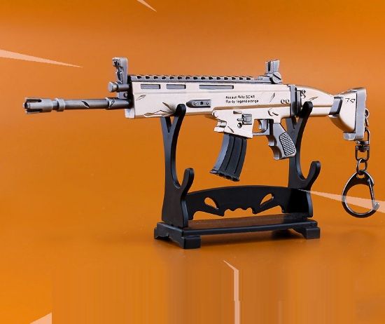 2019 16 Style Fortnite Scar Rifle Toys Model Meta!   l Weapon Imitation - 2019 16 style fortnite scar rifle toys model metal weapon imitation gun key chain universal cellphone key ring buckle free dhl from toysfactory88