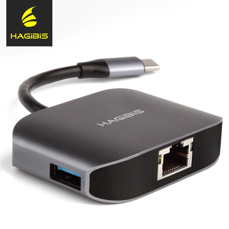 Hagibis USB C Adapter With USB 3.0 Hub External Type C RJ45