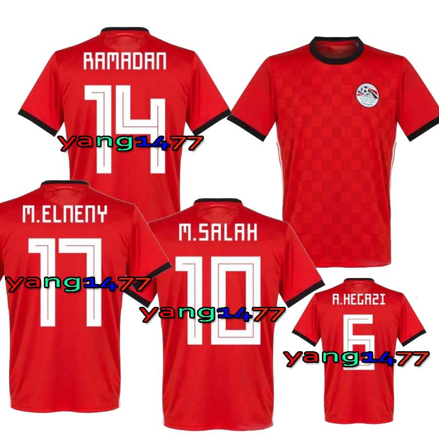 Egypt World Cup 2018 M.SALAH Football Jersey Home RED KAHRABA 18 19