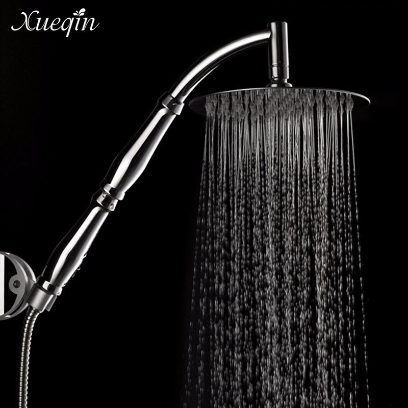 2019 Xueqin Bathroom 8 Inch Round Rain Top Shower Head Set Stainless 2019 Xueqin Bathroom 8 Inch Round Rain Top Shower Head Set Stainless Steel Wall Mounted Extension Arm Water Hose From Homegarden 28 Dhgate Com