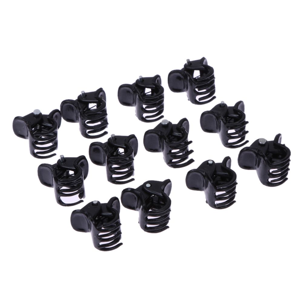 Bag Black Hair Clips Clipper Clamp For Women Ladies Plastic 6