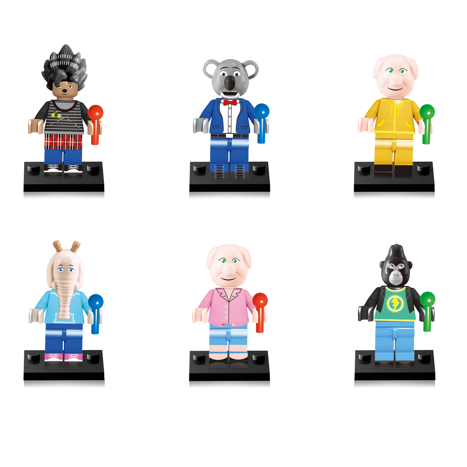 Mini Building Anime Cartoon Animal Singers Action Figure Toys Set
