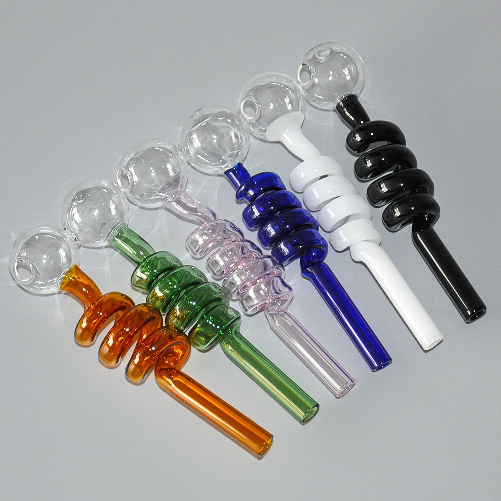 2020 Wholesale Glass Spiral Oil Burner Pipe Glass Pipe Smoking Water