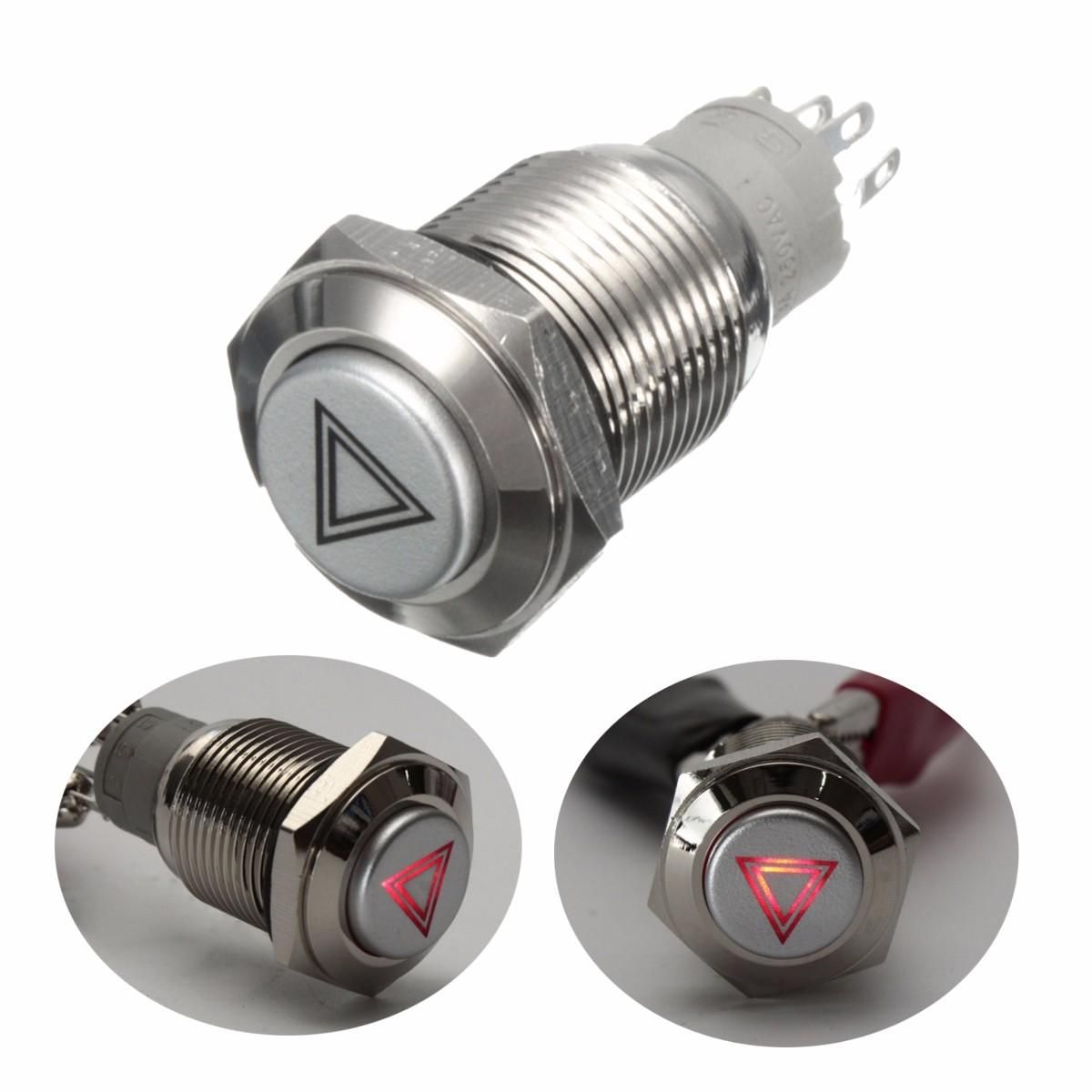 2019 2017 New 16mm Emergency Hazard Warning Push Button On/Off Switch