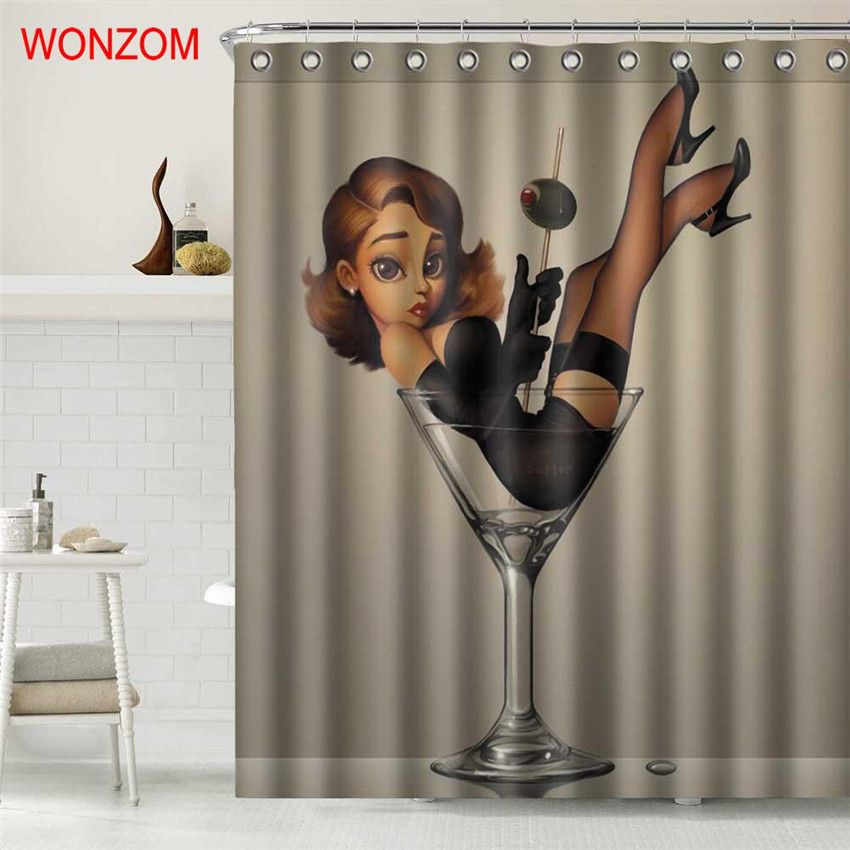 WONZOM Glas Mädchen Wasserdicht Duschvorhang Belle Badezimmer Dekor Figur Dekoration Cortina De Bano 2017 Bad Vorhang Geschenk WONZOM Glas Mädchen Wasserdicht Duschvorhang Belle Badezimmer Dekor Figur Dekoration Cortina De Bano 2017 Bad Vorhang Geschenk