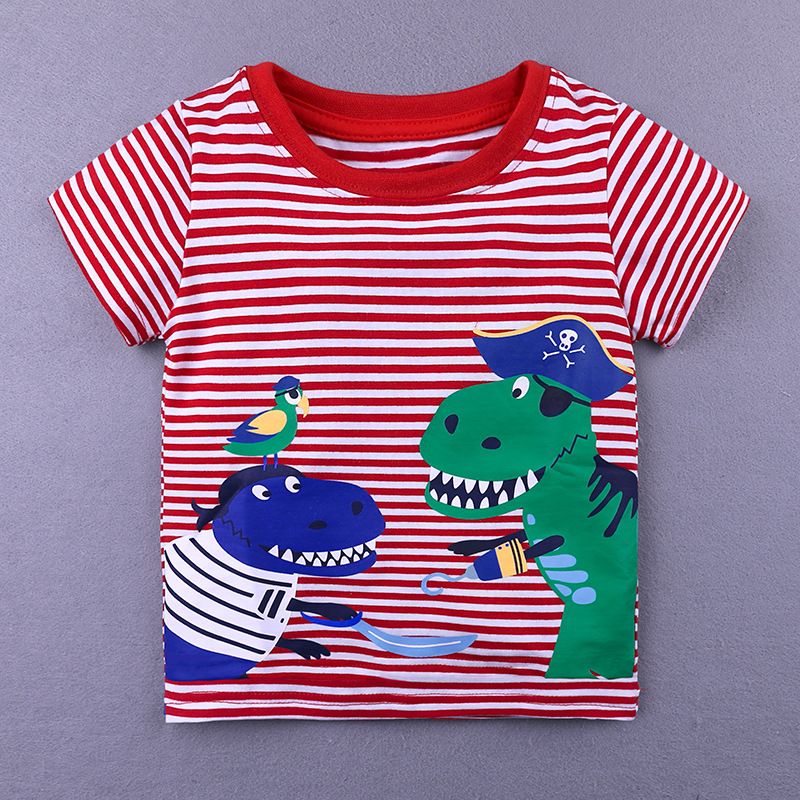 Bébés Garçons D'été T-shirts 2018 Nouvelle Mode De Dessin Animé D'animaux Modèles Imprimés À Rayures Tees Tops 16 Styles Enfants Boutique Vêtements Tees