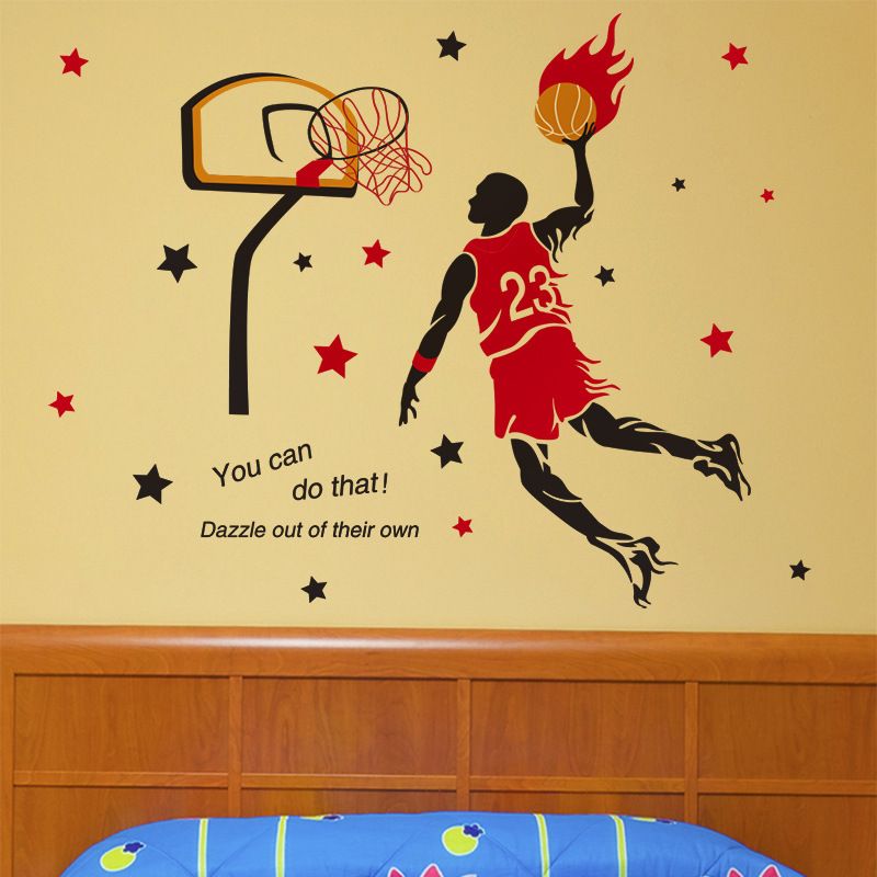 Compre Creativo Baloncesto Fuego Pegatinas De Pared A Prueba De Agua