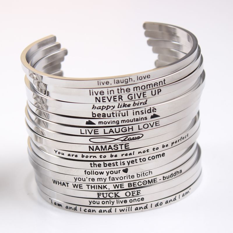 Bangle jewelry bracelets with sayings women