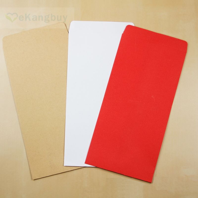 22x11cm white red kraft envelopes cash cards storage envelopes