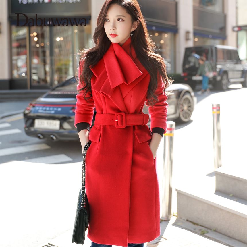 Moda Invierno Rojo Cachemira Cálida Navidad Dabuwawa Compre Abrigo TR8ntt
