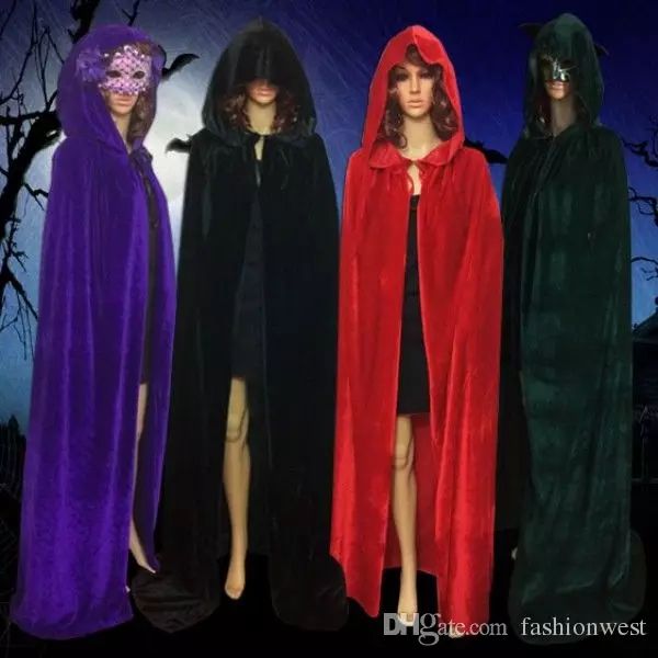 costume velvet hooded cloak