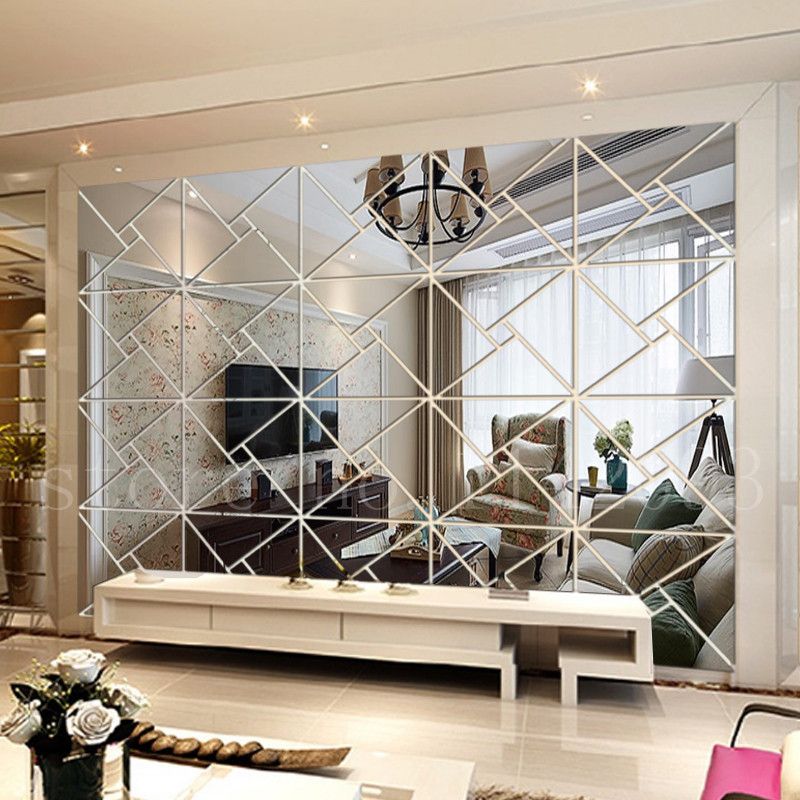 home decor self adhesive 3d mirror stickers bedroom living room