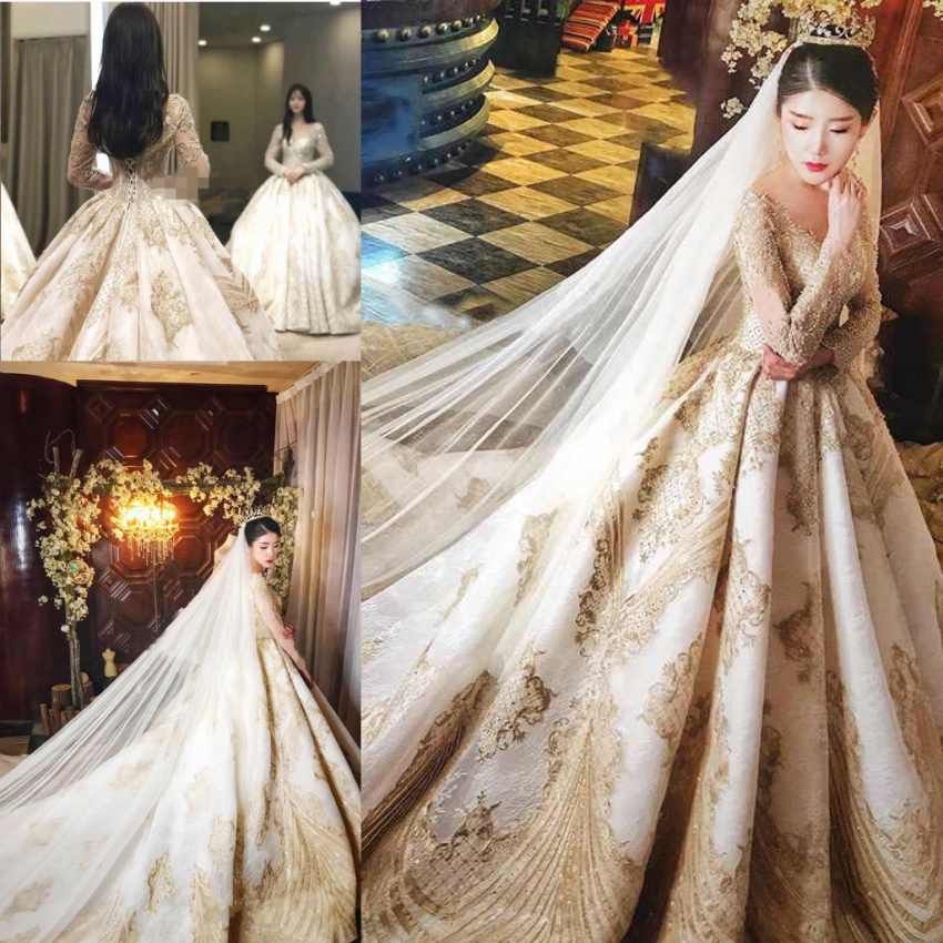 compre vestidos de boda de lujo con cuello redondo una línea de