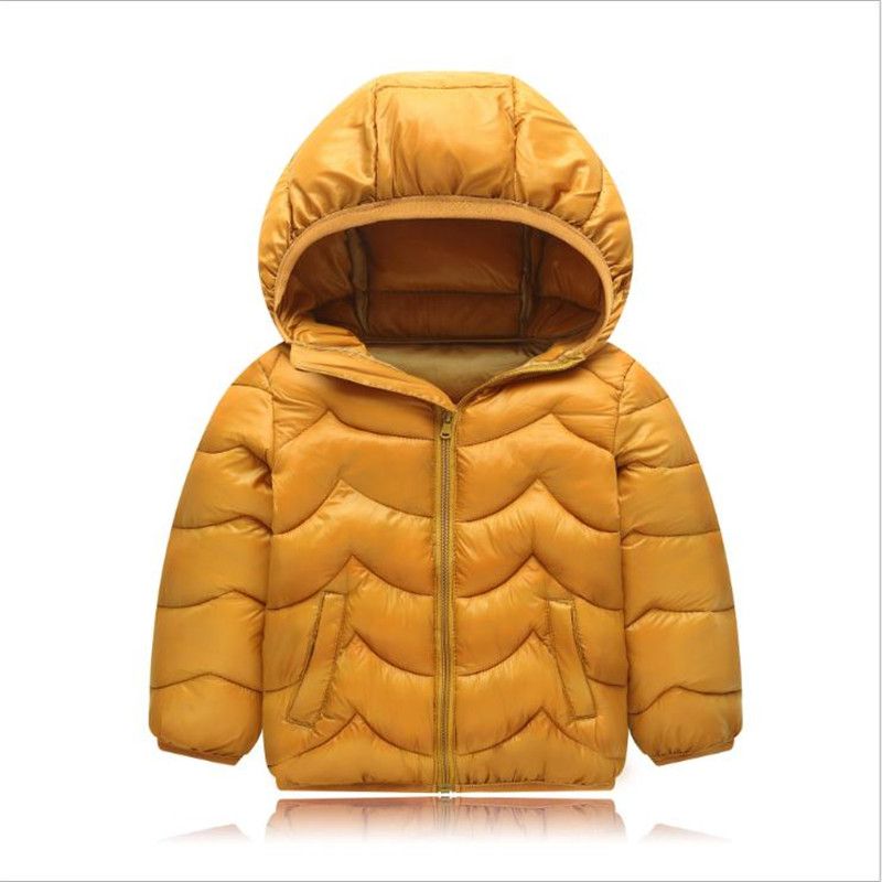 Fur Hooded Coat Boys Kids Black Thick Warm Winter Cotton Padded Parka Jacket e8
