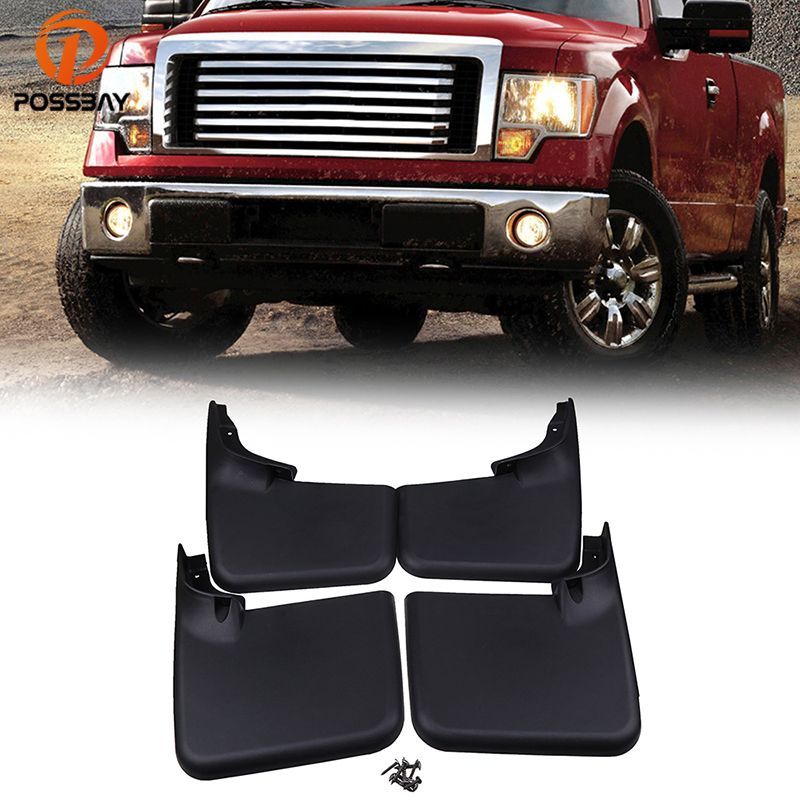 Front Rear Splash Mud Guards Flaps Fit 2004-2014 Ford F150 With Wheel Lip Flare