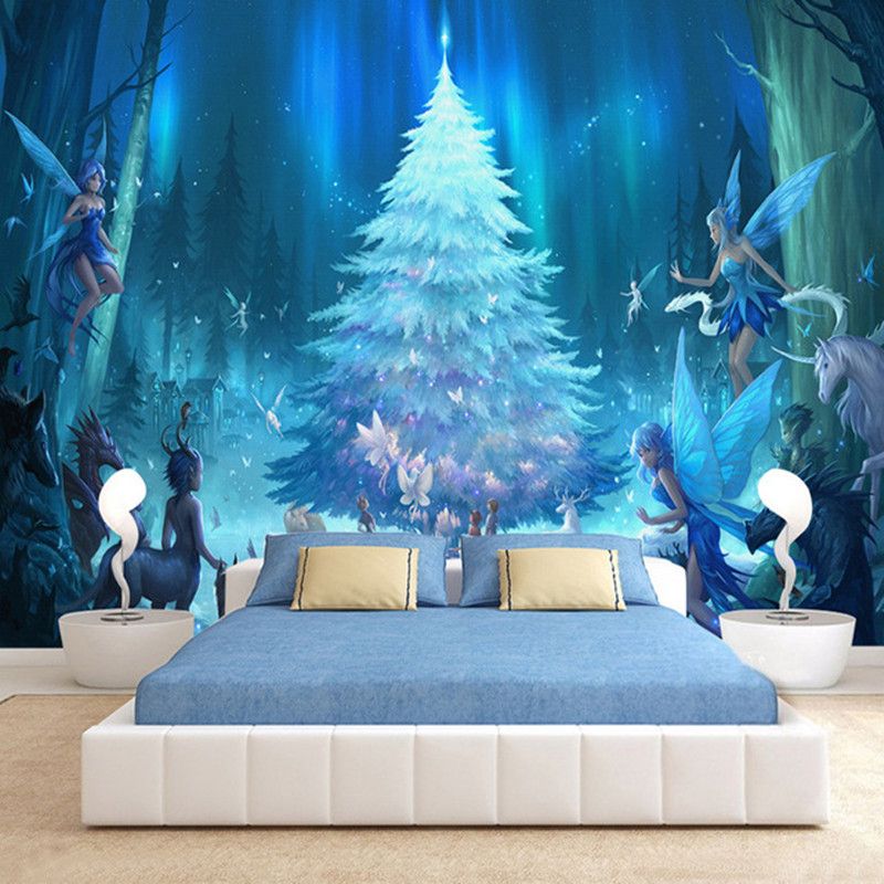 Custom 3D Stereo Murals Cartoon Fluorescent Tree Photo ...
