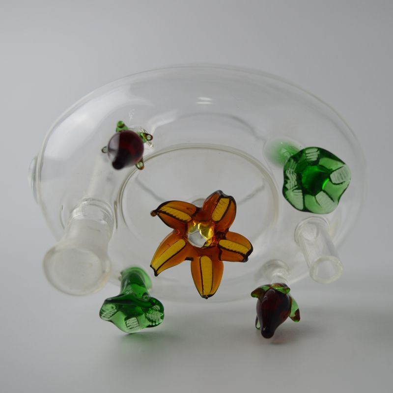 2020 Glass Bong Novelty Water Pipes Inline Fixed Downstem Percolator