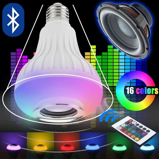 E27 LED Music Light 220V 110V LED RGB RGBW Bluetooth Speaker Bulb