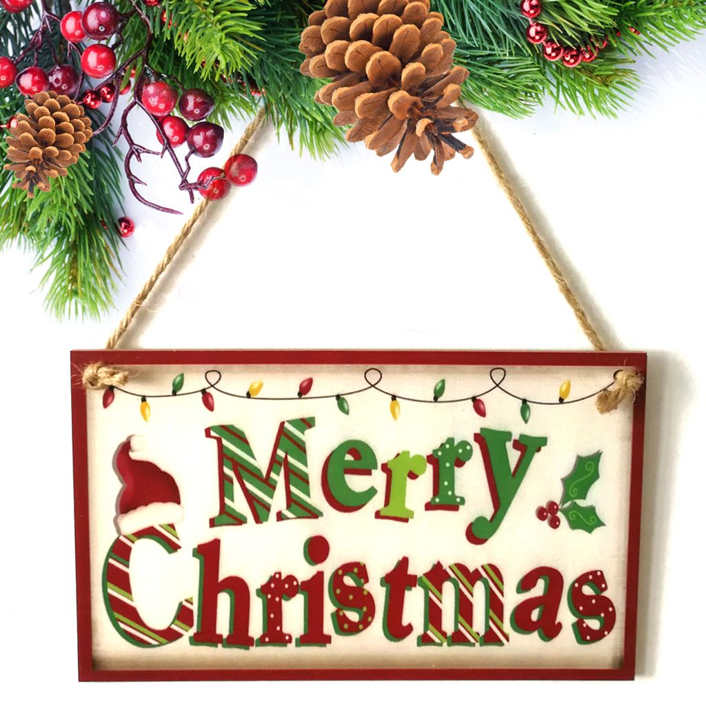  Wholesale  Wooden  Merry Christmas  Hanging Board Home School 