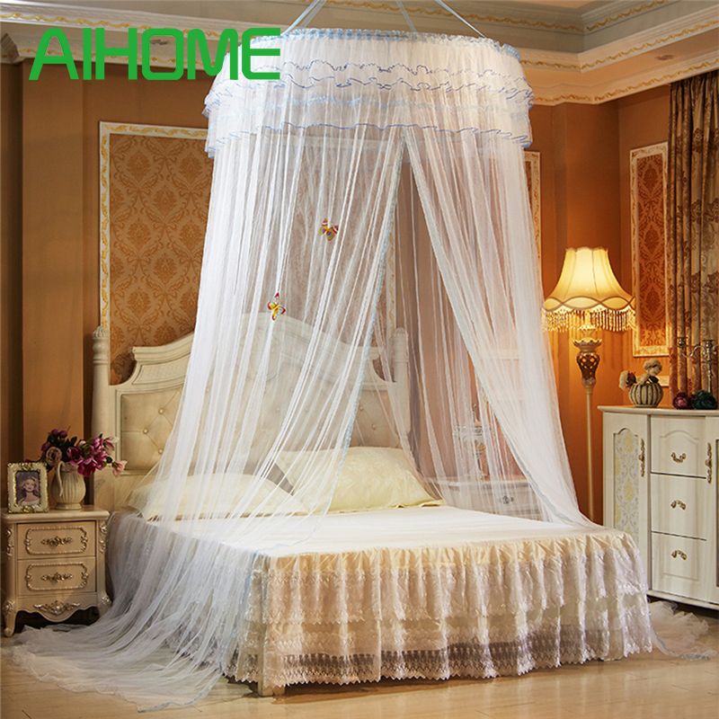 Hanging Round Dome Mosquito Net Luxury Princess Past Lace Bed Hanging Round Dome Mosquito Net Luxury Princess Past Lace Bed Canopy Crib Luminous Erfly White