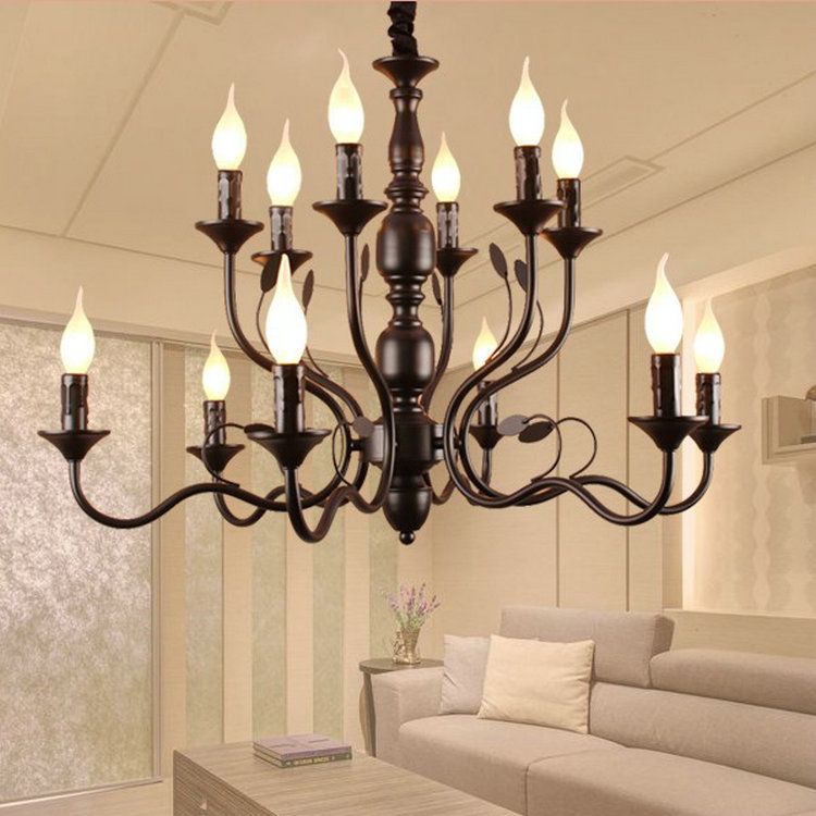 Compre Vestíbulo 10 16 Unids Negro Rústico Velas Candelabros Para
