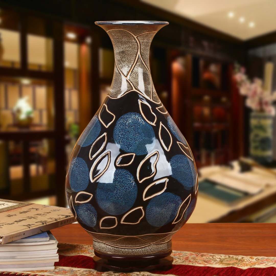 Color Glaze Leopard Sculpture Jade Pot Vases Chinese Classical