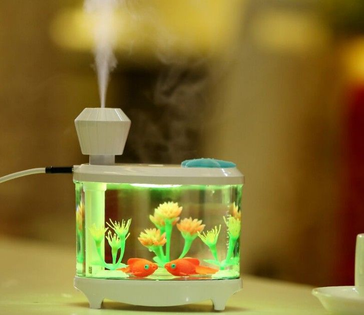 2020 New Fish Tank 460ml Humidifier With Colorful LED Lights For