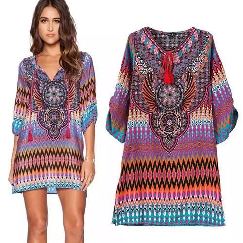 Acheter 2018 Femmes Ete Boheme Mexicaine Broderie Comme Paysanne Robe Courte Hippie Boho Robe Ethnique Lache Mini Robe De 12 28 Du Liyankui999 Fr Dhgate Com