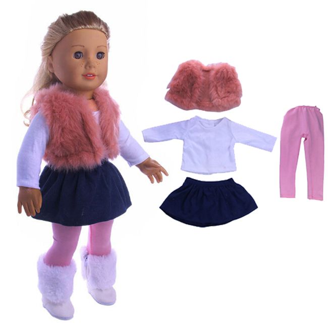 a set american girl doll clothes set winter coat dress and legging