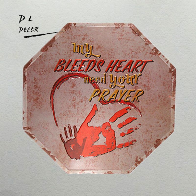 Satin Al Dl Benim Kanli Kalp Vintage Metal Poster Ve Baskilar Duzensiz Oturma Odasi Duvar Dekorasyon Duvar Posteri Tl50 27 Dhgate Comda