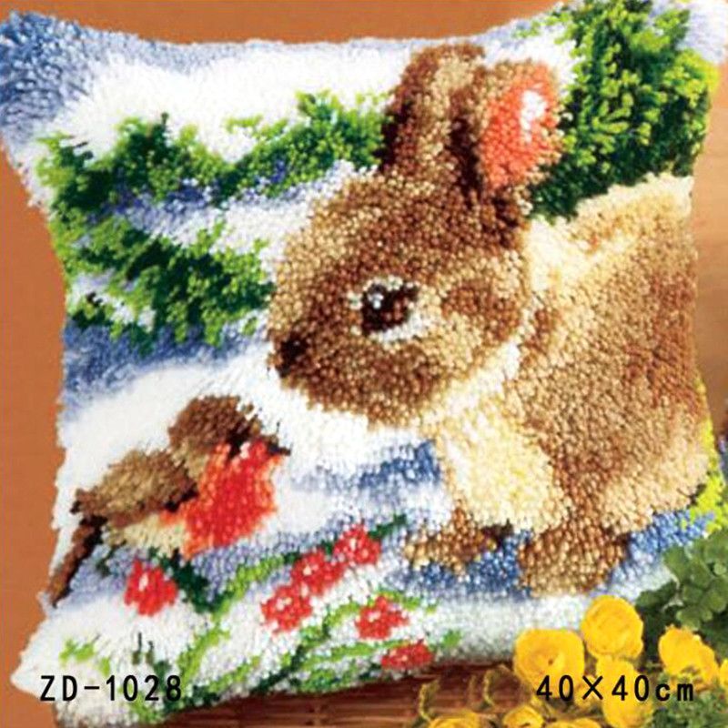 Brown Rabbit Plant Pillow Covered Cushion Covers Bright Colorful