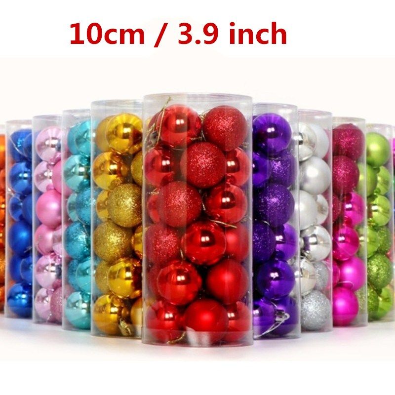 10cm/3.9inch Christmas Ball Ornaments Shatterproof Christmas Decorations Large Tree Balls For