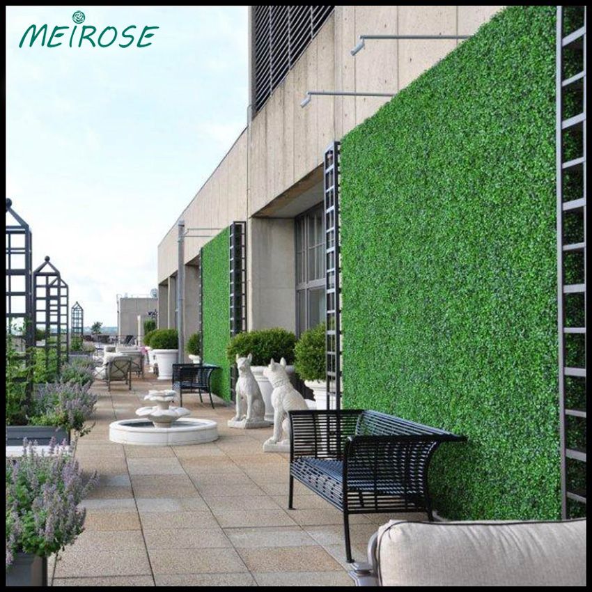 Green Wall Uv Quality Artificial Grass Turindoor Outdoor 60cm X 40cm Fake Boxwood Natural Realistic Looking Garden Lawn 125 8009