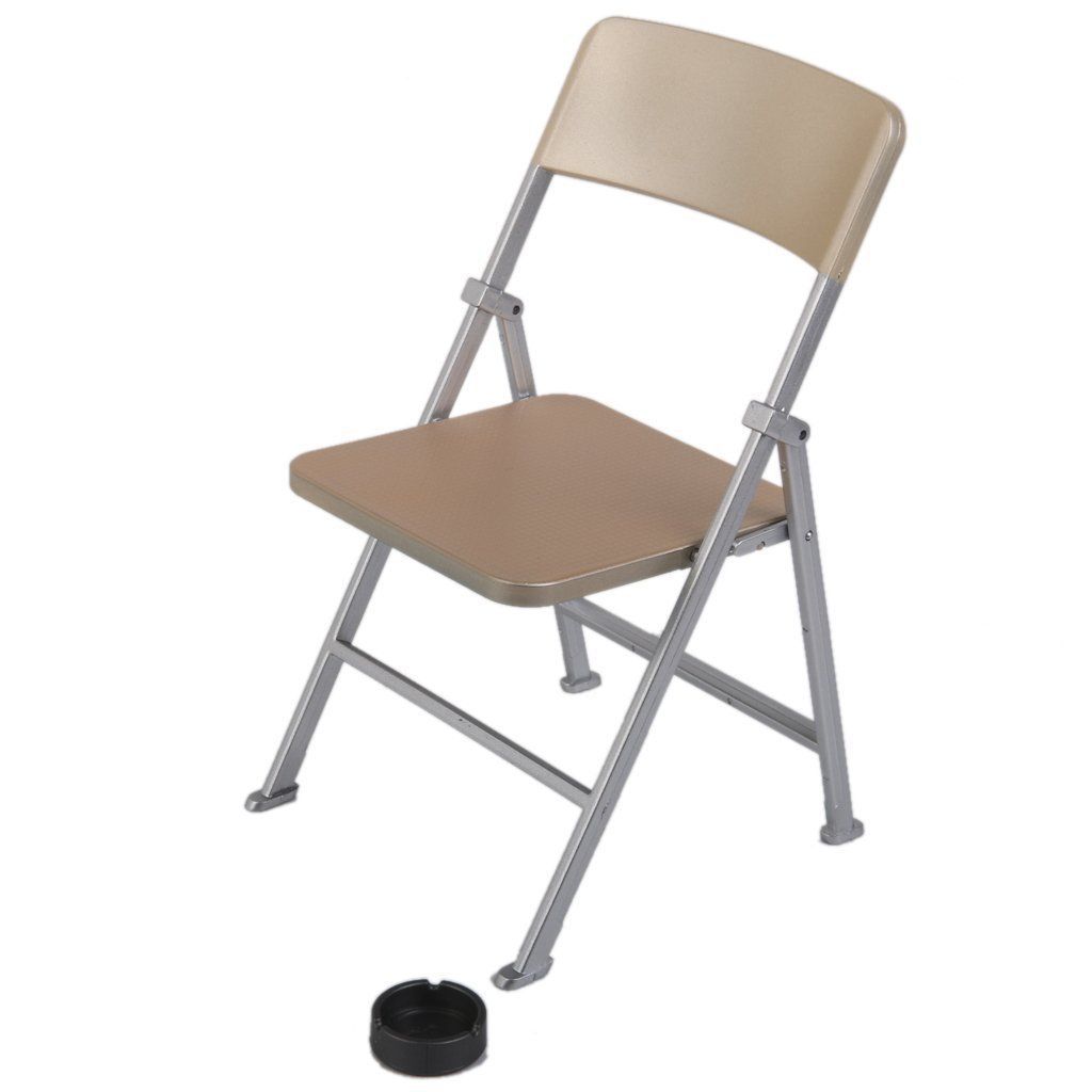 1 6 Scale Dollhouse Miniature Furniture Folding Chair For Dolls Action Figure Gold
