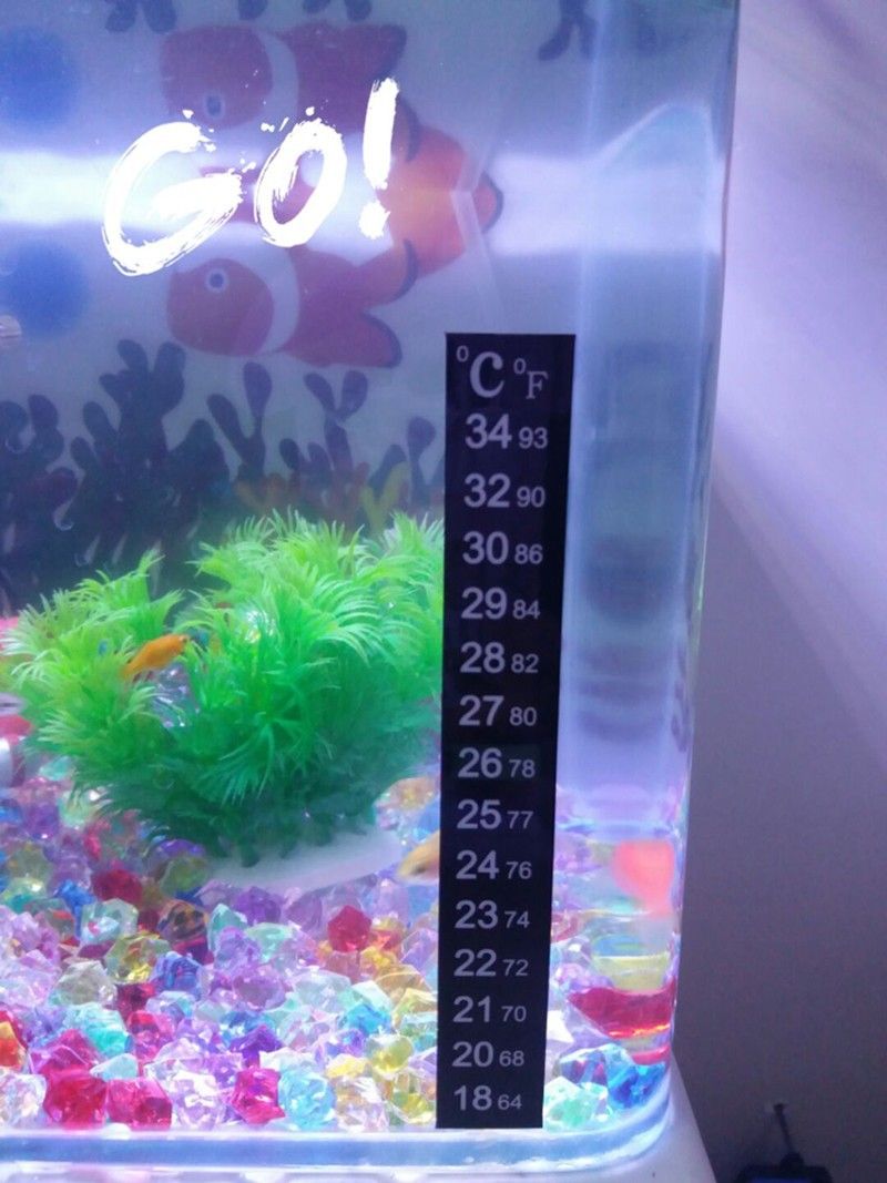 x100 Dual Aquarium Fish Tank Thermometer Temperature Sticker Stickon Fahrenheit 