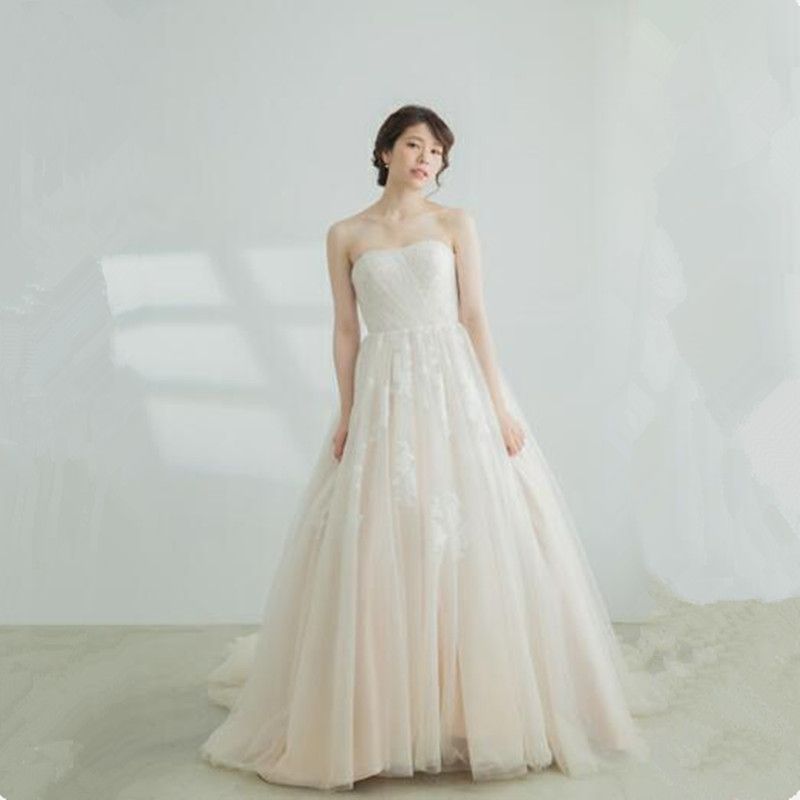 Cheap Wedding Dress 2018 Lace Appliques Tulle Bride Dresses Vestido