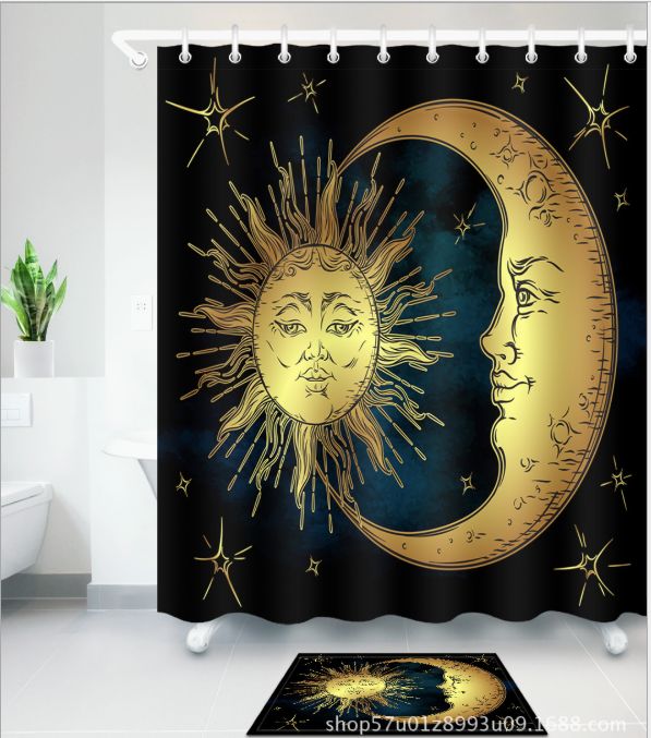 2019 3d Moon And Sun Print Bath Shower Curtains African Girl Modern 2019 3d Moon And Sun Print Bath Shower Curtains African Girl Modern Style Curtain For Bathroom Decor With 12 Hooks Floor Mats Sets From
