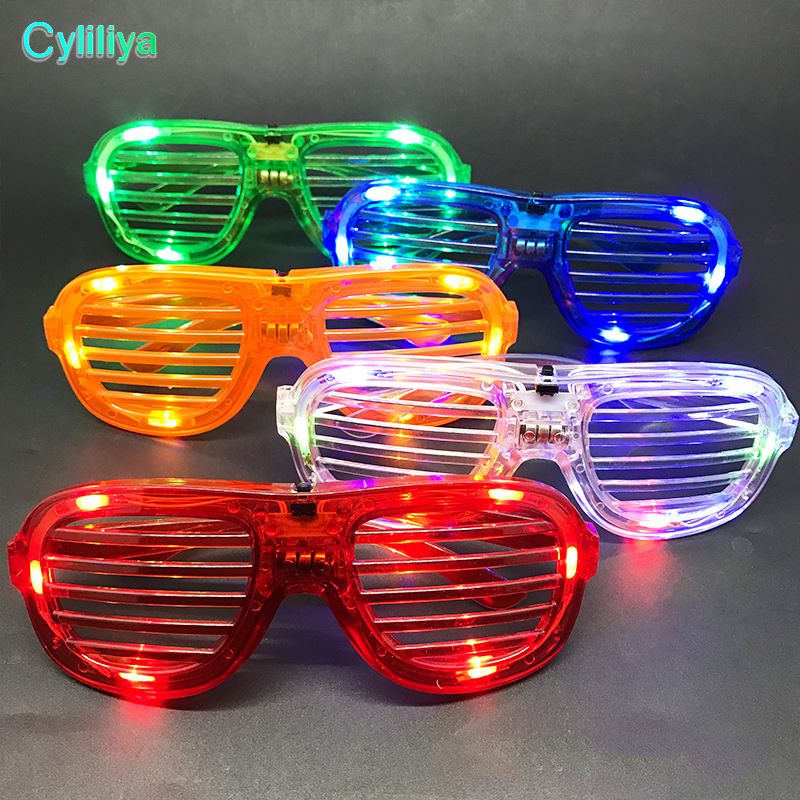 2021 LED Light Glasses Flashing Shutters Shape Glasses LED Flash