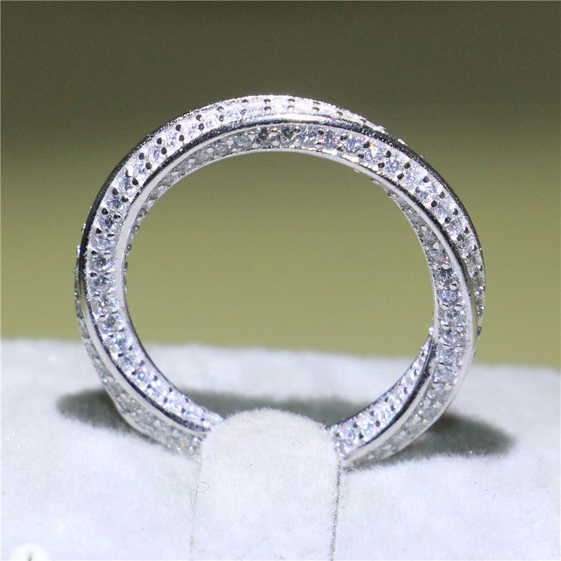 Sterlingsilber Pflastern Cubic Zirkonia Solitär-ring Größe 6 Other Fine Rings