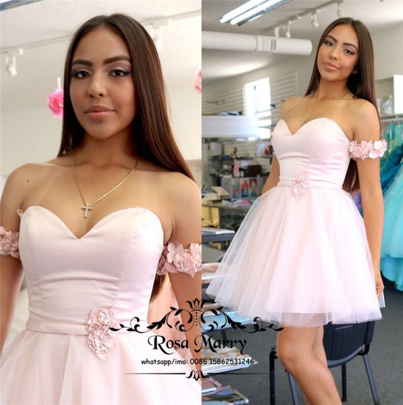 Pink Short Formal Floral Dress