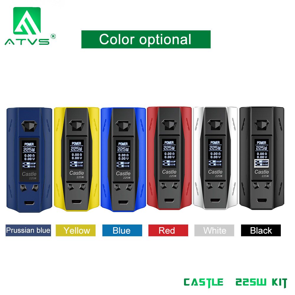 Authentic ATVS Castle 225W Mod With 5ml    SR 11 Tank VW TC E