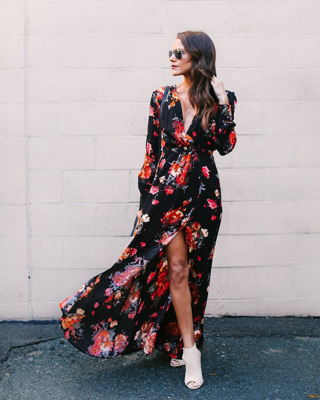 Shaffon Floral Dress with Sash