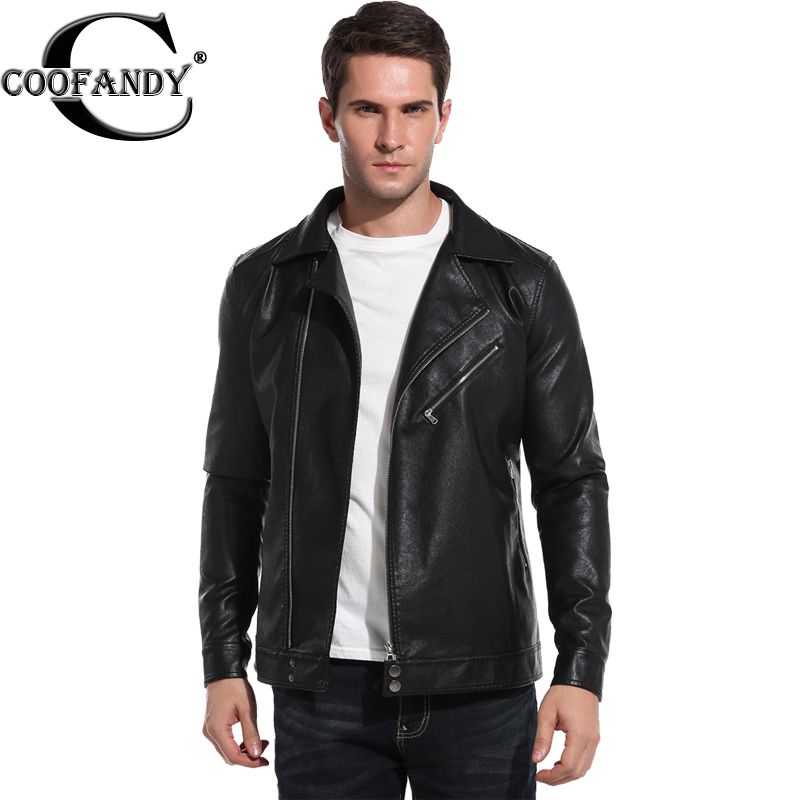 2018 Whole Coofandy Men Leather Jack Fashion Winter Autumn 2018 Whole Coofandy Men Leather Jack Fashion Winter Autumn Coat Lapel Long Sleeve Pu Faux Moto Biker Jacket Us Size S M L Xl X From Bigseaa