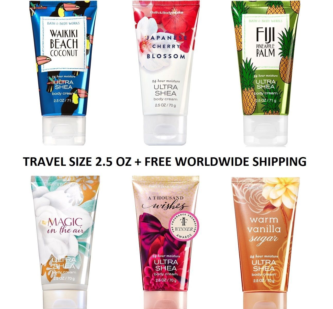 Bath And Body Works Travel Size Body Cream 2.5 Oz Ultra Shea + Free World Ship Dry Skin Cream
