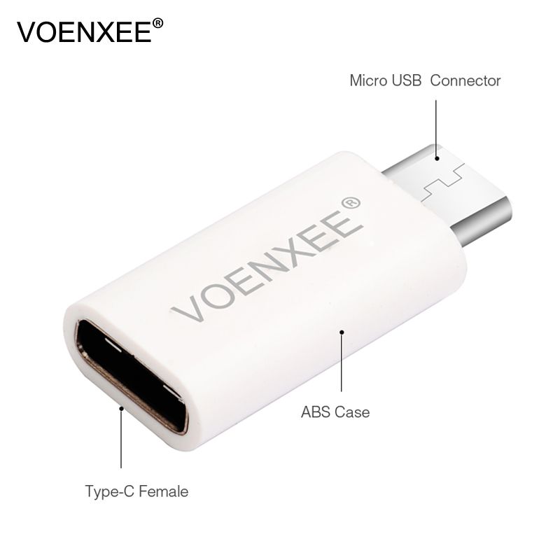 Voenxee Micro Usb Male To Usb C Type C Female Adapter Converter